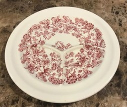 Vtg Red Transferware Sectional Plate Dish Mayer Restaurant Ware China Ch... - £34.37 GBP