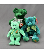 St Patricks Irish Green Teddy Bears Ty Beanie Babies Russ Petting Zoo Lo... - $275.73 MXN