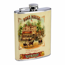 Vintage Cigar Box Poster D12 Flask 8oz Stainless Steel Hip Drinking Whiskey - £11.69 GBP