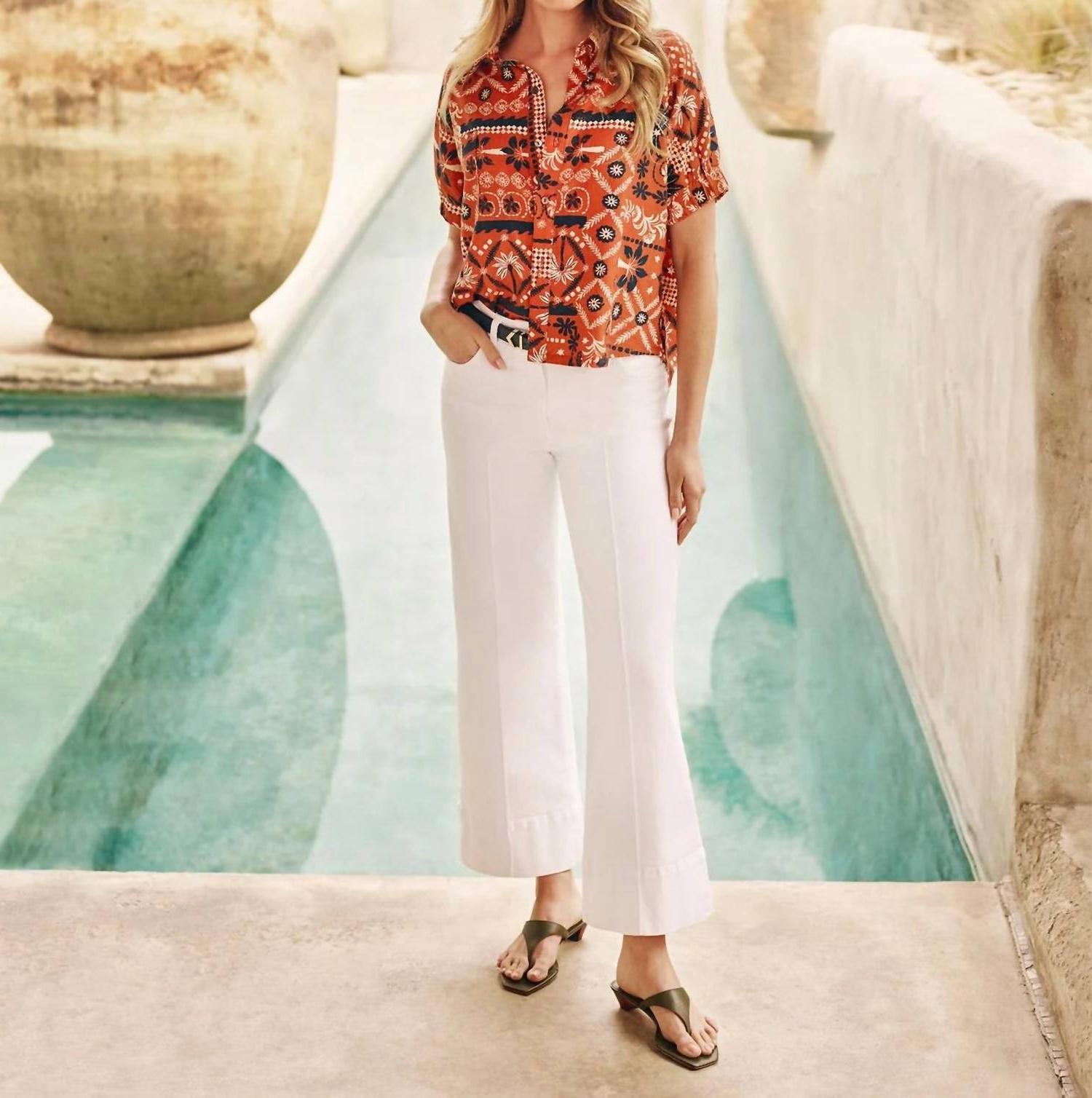Kut From The Kloth Meg High Rise Front Pin Tuck Wide Hem Pants Optic White - $86.00