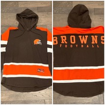 NWT $65 - Cleveland Browns NFL Team Apparel Men&#39;s Small Pullover Hoodie 2-Sided - £30.65 GBP