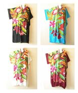 KG81 Tropical Floral Hand Painted Batwing Kimono Dolman Maxi Abaya Dress... - $29.90
