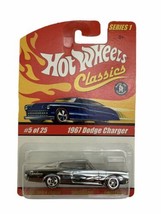 Hot Wheels Classic Series 1967 Dodge Charger Silver Die Cast Limited Edition - £7.92 GBP
