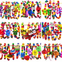 Wholesale 20/50pcs/batch Color Mix Children&#39;s Wooden Beads Elastic Bracelets Kid - £26.29 GBP