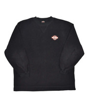 Harley Davidson Fleece Sweatshirt Mens XL Black Motorcycle Pullover Crest Logo - £25.47 GBP