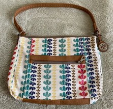 Relic Womens Beige Blue Green Red Brown Leaves Canvas Shoulder Purse - £15.64 GBP