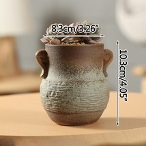 Korean Vintage Stoneware Old Pile Ceramic Succulent Flower Pot Handmade Large Di - £18.86 GBP