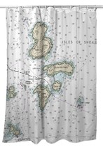 Betsy Drake Isle of Shoals, NH Nautical Map Shower Curtain - £85.65 GBP