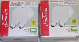 Sunbeam 100 Watt 130 Volt A19 Frosted Incandescent Lamps (4) Bulbs - $11.99