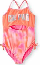 WonderKids Girl&#39;s Girl Power One-Piece Swimsuit Flash Peach (XL) - £15.55 GBP