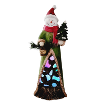 Color Changing Snowman 18 Inch Resin Figure by Cracker Barrel Christmas Winter - £38.89 GBP