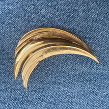 Vintage Sarah Coventry Leaf Brooch Gold Tone 2.5&quot; - £10.80 GBP