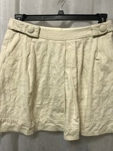 Nanette Lepore Women&#39;s Skirt Ivory Crinkle Textured Lined Mini Skirt Size 6 - £9.92 GBP