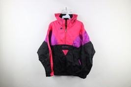 Vintage 90s USA Olympics Womens Large Spell Out Ripstop Hooded Anorak Jacket - £35.57 GBP