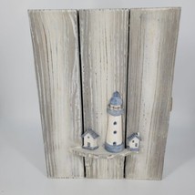 Key Keeper Box Hand Painted  Wood Wall-Hung Nautical Theme Beach House D... - $12.27