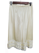 Velrose 1X White Sliky Culotte Slip Pettipants  Nylon Lace Trim Long Leg... - $24.99