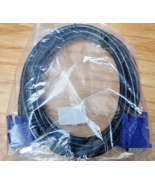 10ft VGA Cable 15 Pin Male to Male Black Cable Blue Connectors - $3.82 CAD