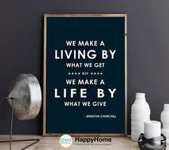 Winston Churchill Wall Art Motivational Inspiration Poster Life by What We Give - £18.94 GBP+