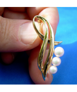 Authentic Mikimoto Pearl Brooch Elegant Designer Deco PIn 18K Solid Gold... - $29,529.12 MXN