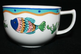 Mikasa Ocean Collage Coffee Tea Cup Japan White Fish Sea Shell DX102 Sea... - £25.59 GBP