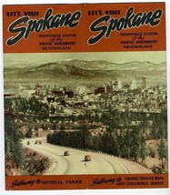 Lets Visit SPOKANE Washington Brochure 1930s Grand Coulee Dam Columbia B... - £61.64 GBP