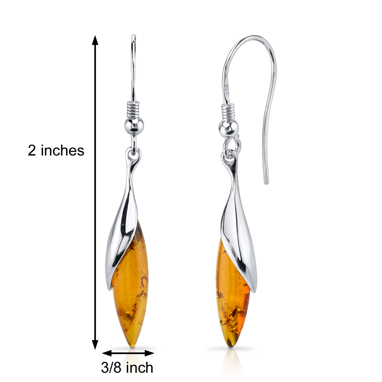 Sterling Silver Baltic Amber Earrings Item image 3