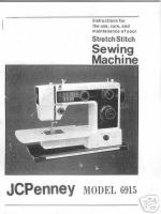 Penney JCPenney Penncrest 6915 Sewing Machine Owner Manual L - $14.99