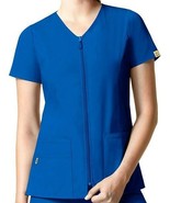 NEW!  WonderWink Women's Origins Kilo Short-Sleeve Front-Zip Top Royal Size XL   - $19.99