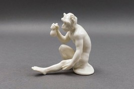 Nymphenburg Germany Rare Antique White Porcelain Monkey Figurine Holding... - £315.05 GBP
