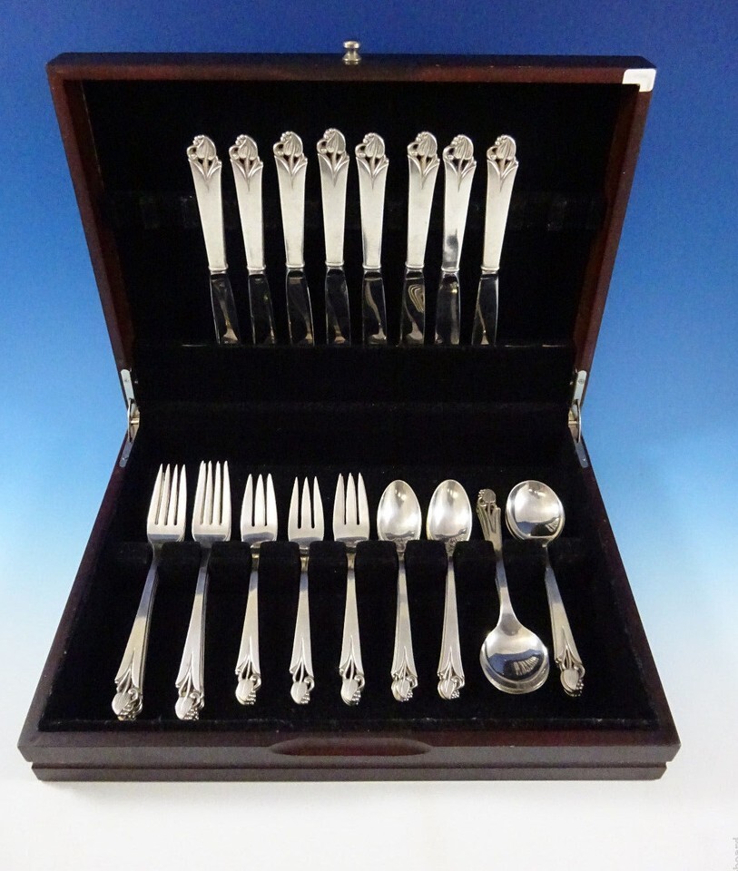 Woodlily by Frank Smith Sterling Silver Flatware Set For 8 Service 40 Pi... - $2,623.50