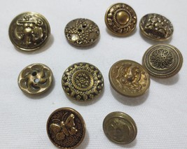 10 Mixed lot vintage metal buttons Butterfly Flower Shank and 2 hole - £7.97 GBP