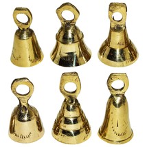 6 Assorted Mini Brass Bells With Loops For Hanging, Functional Decoratio... - $28.99