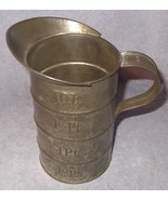 Old Vintage Tin One Quart Household Liquid Measure Pitcher - £15.76 GBP