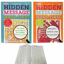 12 Crossword Puzzle Word Finds Search Hidden Message Book Complete Pages Letters - £58.34 GBP