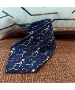 100% Silk Vintage Baseball Player Tie Sports Whimsy Classic Past time - $29.72 CAD