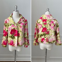 Anthropologie Odille Cabbage Rose Print 60s Style Jacket Blazer 2 - $696.38 MXN