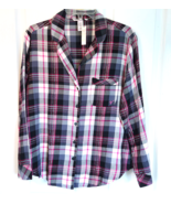 Victorias Secret Dreamer Plaid Flannel Pajama Top Size S Sleep Shirt Shi... - £11.52 GBP