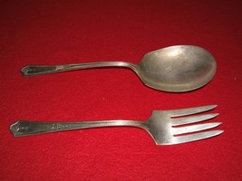 VTG Antique R.C CO BOUQUET PLATE VENDOME Serving Fork &amp; Spoon Silverware - $9.85