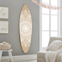 76" X 18" X 1" Wood and Tan Tranquility Surfboard Wall Art - $8,881.32 MXN