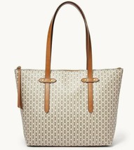 Fossil Felicity Signature Tote Handbag Taupe Tan SHB2311939 Brass NWT $138 FS - £55.37 GBP