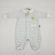 Vintage 2001 Baby Gap Blue White Stripe Preemie Boy One Piece Romper Reb... - $29.69