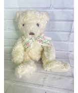 VTG Russ Berrie Shelby Bear Stuffed Animal Plush Toy Cream Floral Rose Bow - £39.04 GBP