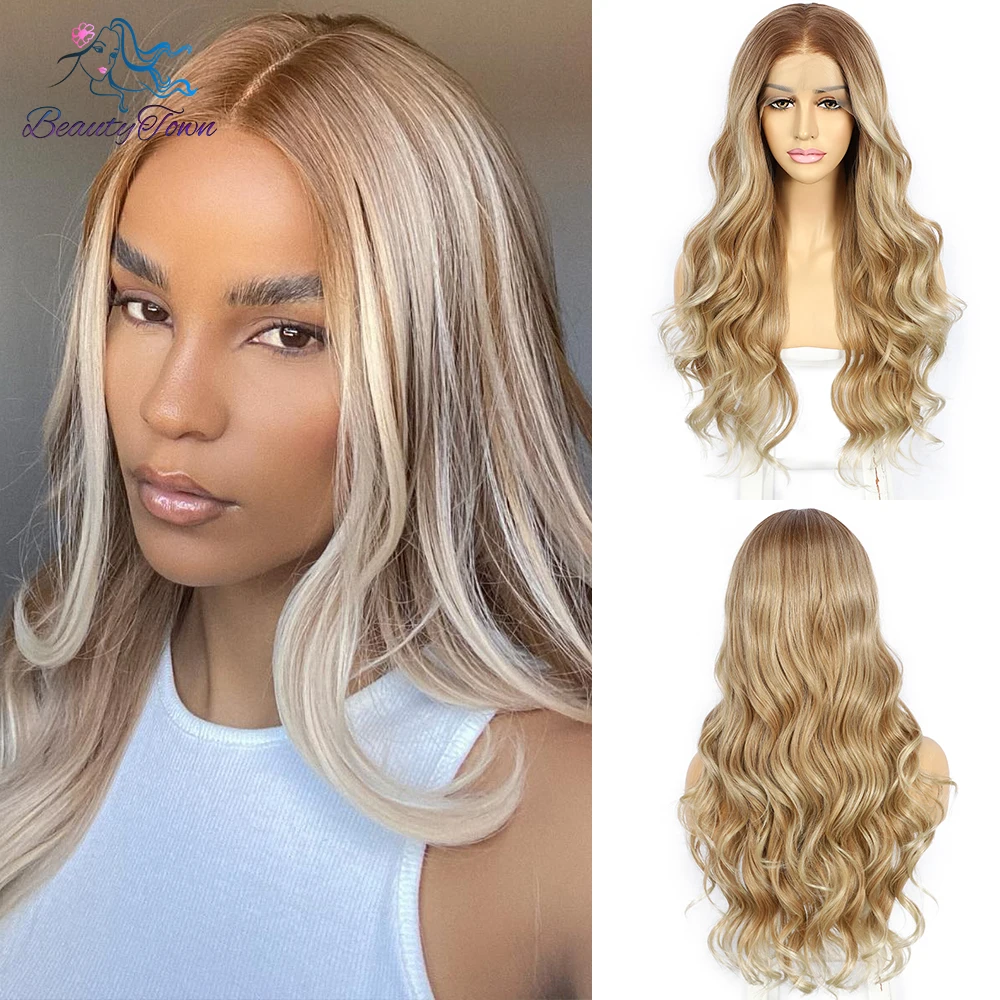 613 Blonde Colored Synthetic Lace Front Wig Honey Blonde Ginger Wig  - £56.48 GBP