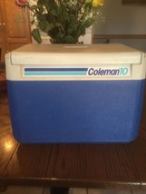 Coleman 10 Cooler Ice Chest 5210 Flip/Slide Cup Holder BLUE Vintage 1991 - £16.59 GBP