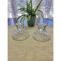 2 Vintage Herringbone Candleholders, Anchor Hocking Glass Candle Sticks, 1960s - £14.95 GBP