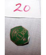 Caldwell Silver Green Enamel PS 1920 Metal Lapel Pin-3/4 inch-#20 - $20.00