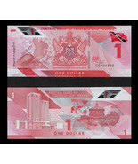 Trinidad &amp; Tobago P60a, $1, scarlet ibis bird / Parliment bldg UNC POLYM... - $0.99