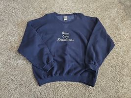 Discus Athletic Vtg 90s Jesus Loves Republicans Crewneck Sweatshirt Unis... - $34.65