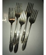 Vintage Oneida Community Silverplate 1953 WHITE ORCHID 5 Salad Forks Mid... - €23,44 EUR