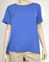 Michael Kors Womens Blue Neon Turquoise Short Sleeve High Low Tunic Top Blouse - £12.71 GBP